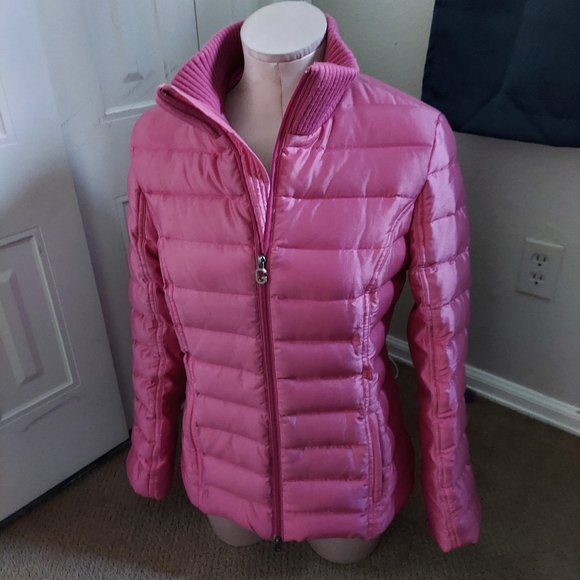 GANT Women's Elliot Light Down Jacket Quilted Puffer Coat Size Medium Pink - Picture 2 of 9